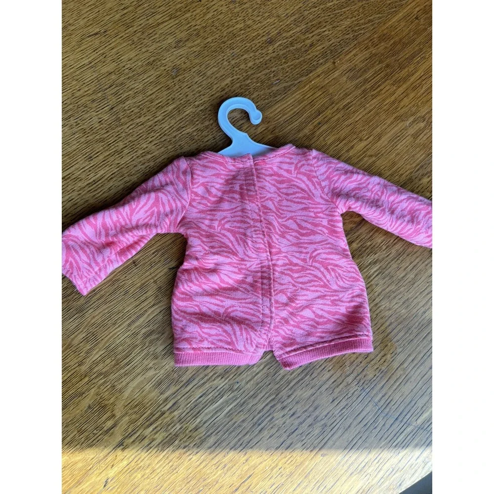 American Girl Doll‎ Coral Cutie Top Shirt Tunic Only Zebra Stripes Silver Studs